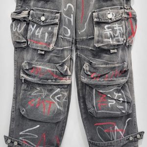 Graffiti Riot Cargo Jeans - Iconic Y2K Fashion Outfit for Trendy Women