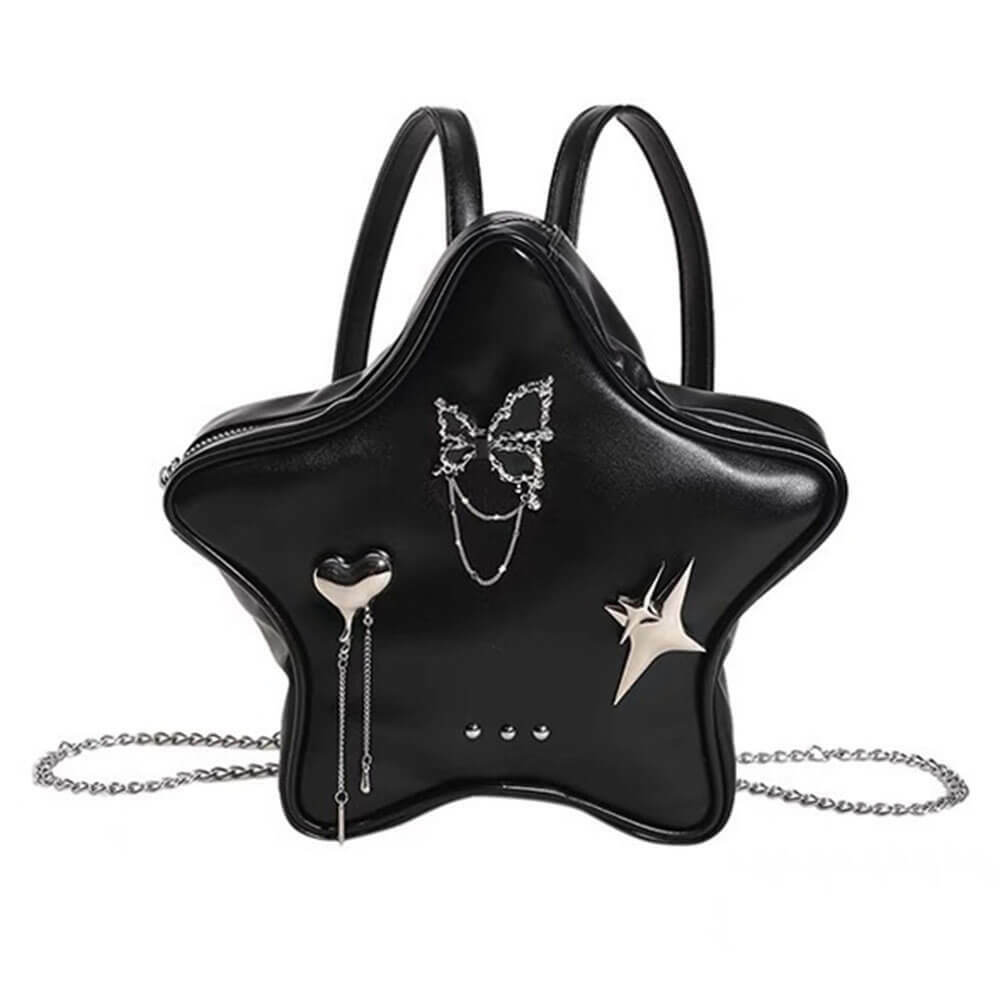 Grunge Star-Shaped Mini Backpack | Y2K Fashion & 2000s Aesthetic