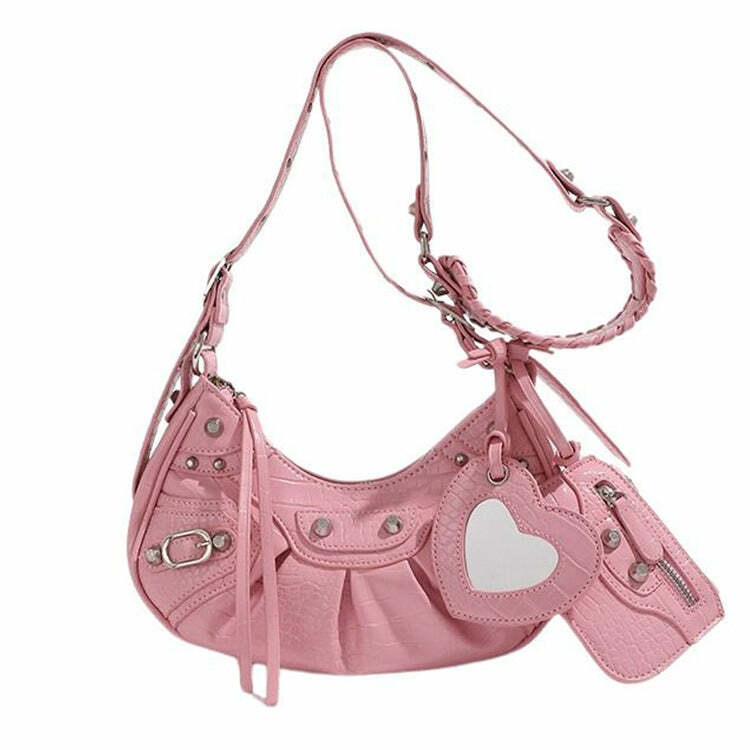 Heart Y2K Mini Shoulder Bag - Iconic 2000s Fashion Outfits & Mcbling Style