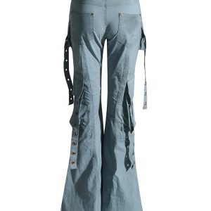 Hybrid Harness Split Jeans - Trendy 2000s Fashion Outfit for Y2K Style