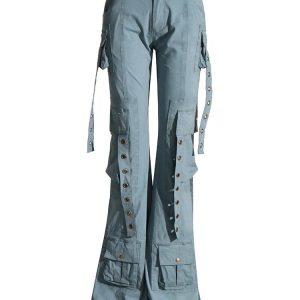 Hybrid Harness Split Jeans - Trendy 2000s Fashion Outfit for Y2K Style