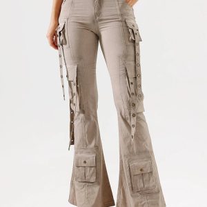 Hybrid Harness Split Jeans - Trendy 2000s Fashion Outfit for Y2K Style