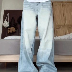 Light Wash Oversized Baggy Jeans - Y2K Fashion Outfit for 2000s Style