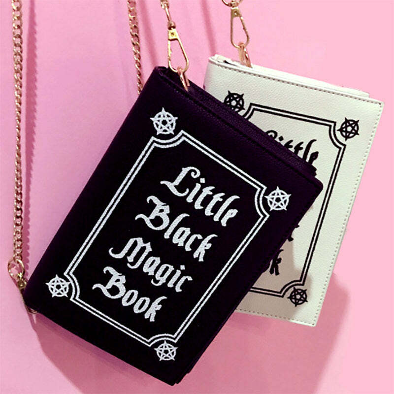 Little Black Magic Book Bag - Y2K Fashion, 2000s Outfit Inspiration