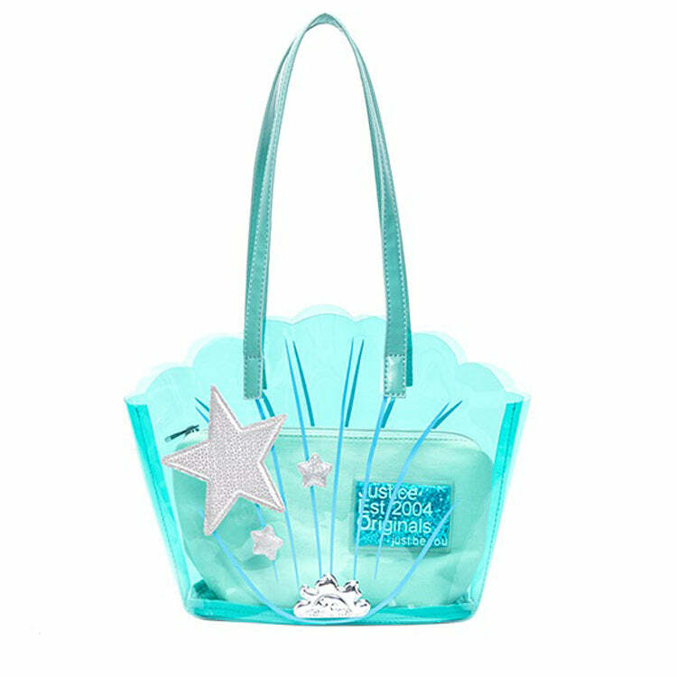 Mermaidcore Shell Transparent Bag - Y2K Fashion Outfit for Trendy Women