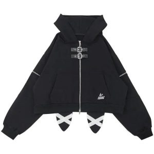 Midnight Rebel Buckle Hoodie - Y2K Fashion, Cute 2000s Outfits, McBling Style