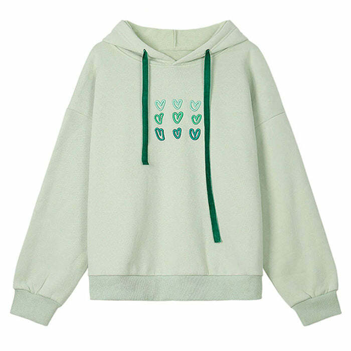 Mint Aesthetic Heart Hoodie - Cute 2000s Outfits & Y2K Fashion Inspiration