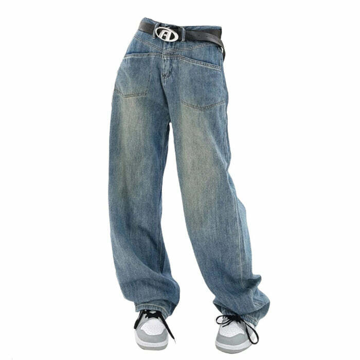 Nonconformist Wide Jeans - Trendy 2000s Fashion Outfit for Y2K Style