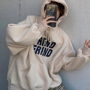 Oversized Friend Graphic Hoodie - Trendy 2000s Fashion Outfit for Y2K Style