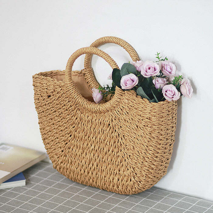 Picnic Time Cottagecore Straw Bag - Cute 2000s Outfits & Y2k Fashion