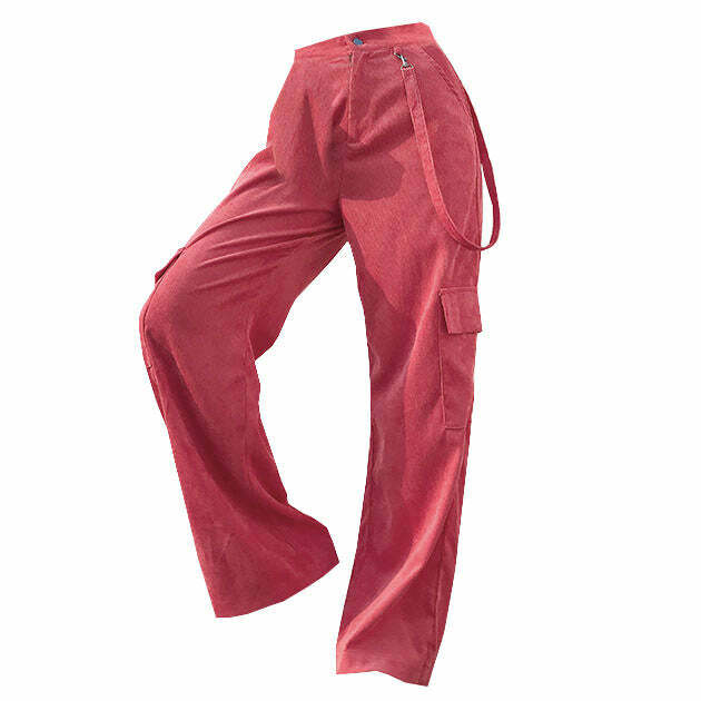 Pink Cord Cargo Pants - Trendy 2000s Fashion Outfit for Y2K Aesthetic