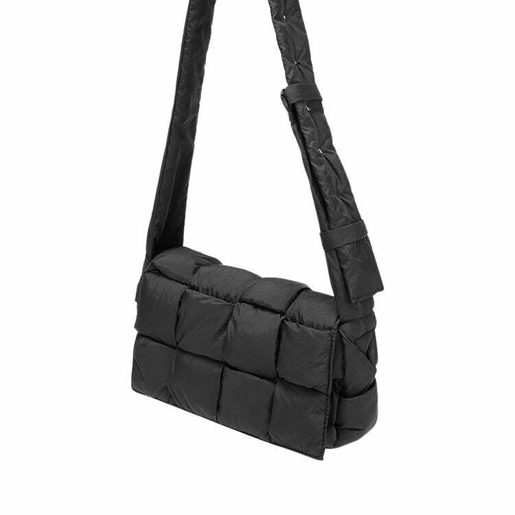 Rectangular Padded Crossbody Bag - Trendy Y2K Fashion Essential