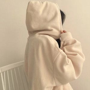 Retro Campus Half-Zip Hoodie - Y2K Fashion Outfit for 2000s Style