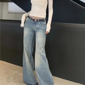 Retro High-Waisted Wide-Leg Jeans for Y2K Fashion & 2000s Outfits