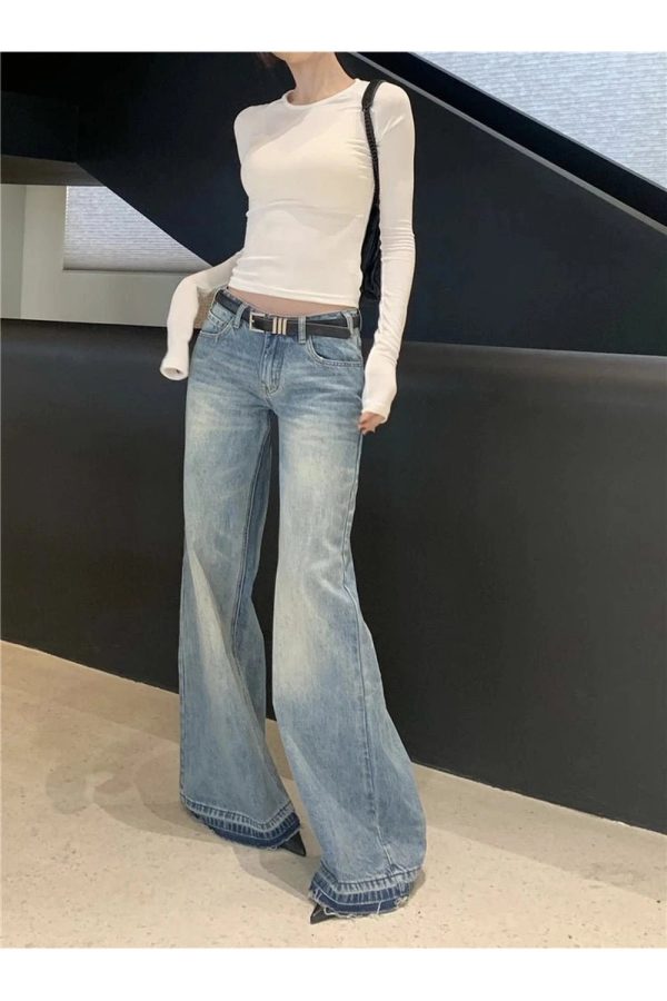 Retro High-Waisted Wide-Leg Jeans for Y2K Fashion & 2000s Outfits