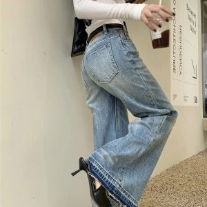 Retro High-Waisted Wide-Leg Jeans for Y2K Fashion & 2000s Outfits