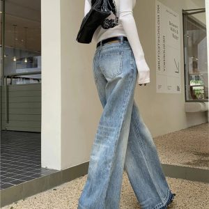 Retro High-Waisted Wide-Leg Jeans for Y2K Fashion & 2000s Outfits