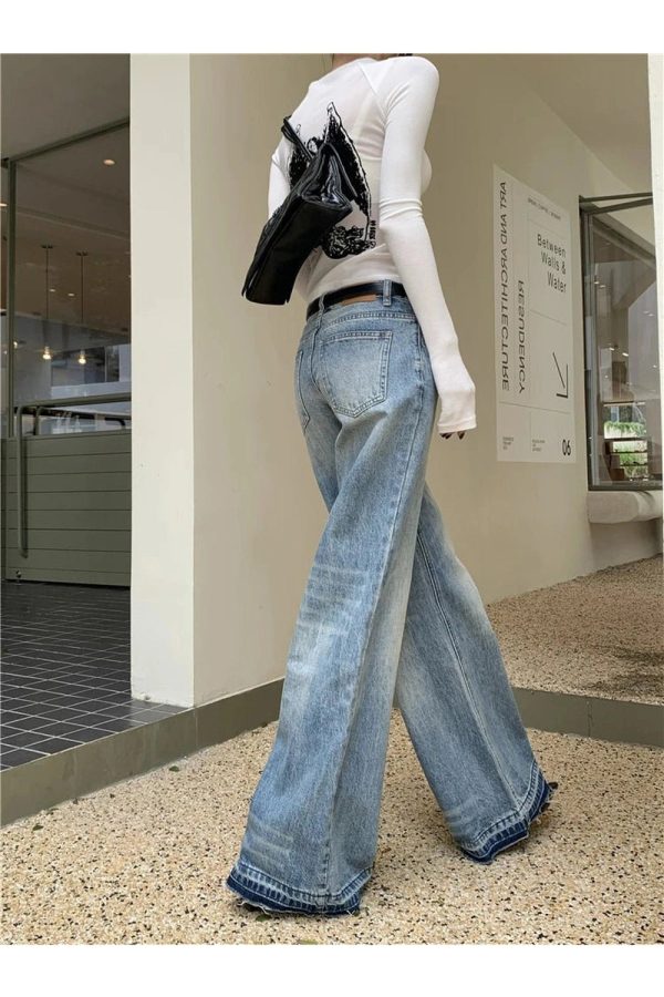 Retro High-Waisted Wide-Leg Jeans for Y2K Fashion & 2000s Outfits