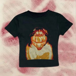 Retro Horror Graphic Baby Top - Y2K Vintage Fashion, Cute 2000s Outfits