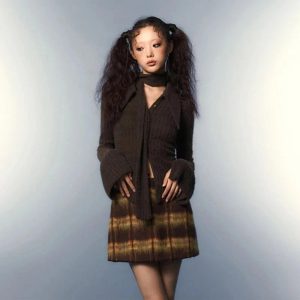 Ribbed Bell Sleeve Knit Top - Cute 2000s Outfits & Y2K Fashion Inspiration