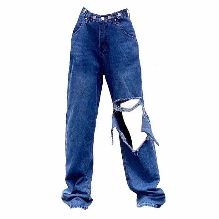 Ripped Baggy Jeans - Iconic Y2K Fashion Outfits for Trendy Women