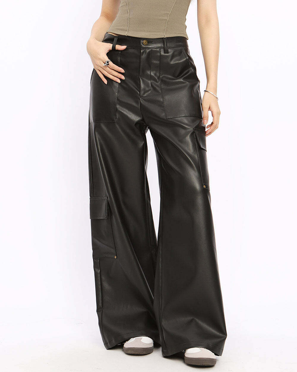 Rock The Scen Leather Trousers - Iconic Y2K Fashion Outfit for Fall