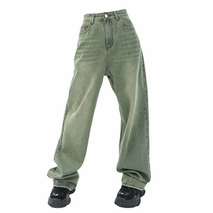 Sage Green Baggy Jeans - Trendy 2000s Fashion Outfits for Y2K Style