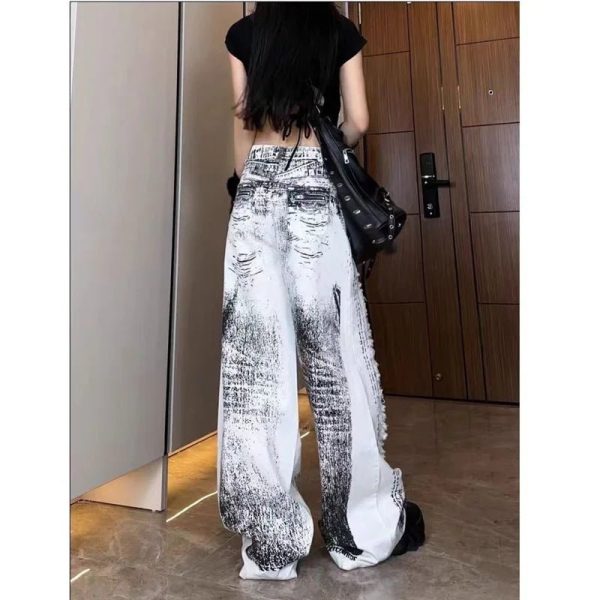 Shattered Chaos Ripped Jeans - Iconic Y2K Fashion Outfit for Fall 2000s