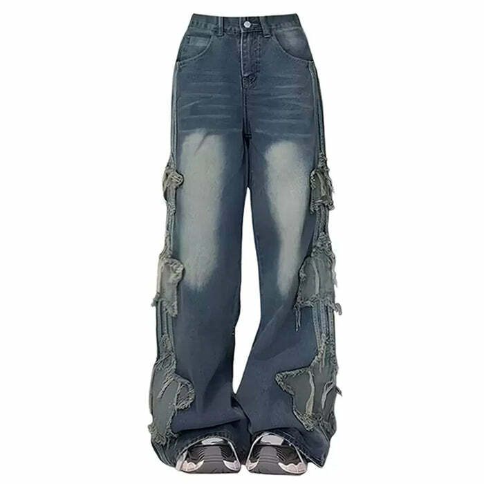 Side Stripe Star Jeans - Trendy 2000s Fashion Outfits for Y2K Style