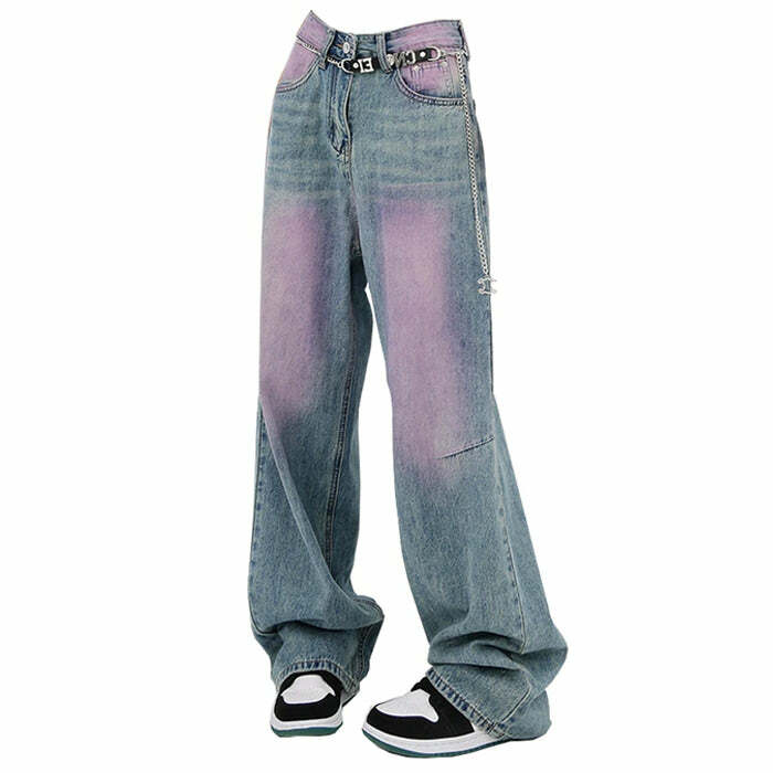 Skater Girl Wash Baggy Jeans - Iconic Y2K Fashion Outfits for Women