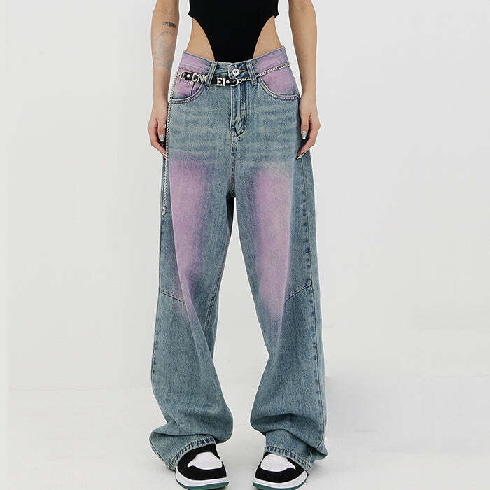 Skater Girl Wash Baggy Jeans - Iconic Y2K Fashion Outfits for Women