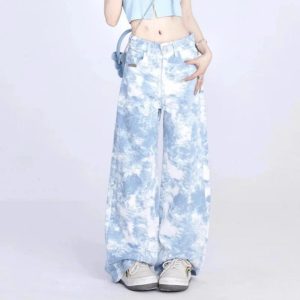 Sky Wash Wide-Leg Jeans - Cute 2000s Outfits, Y2K Fashion Inspiration