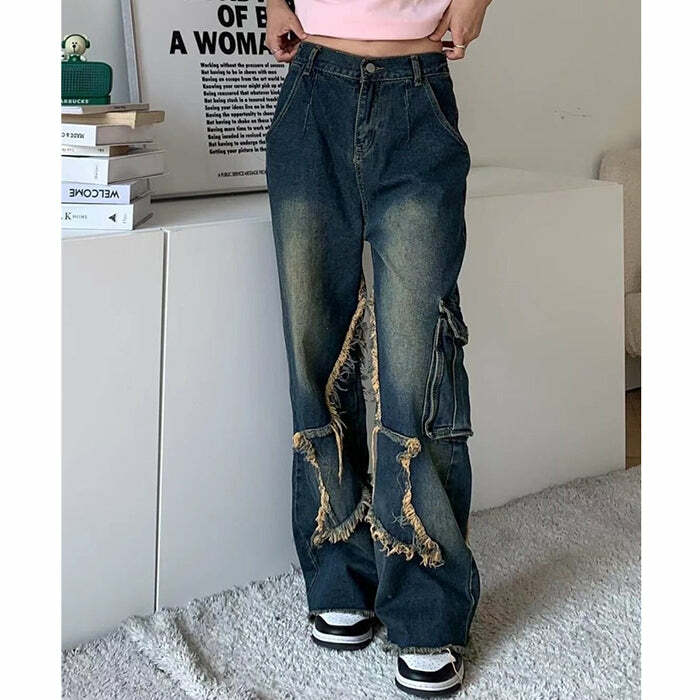 Star Girl Cargo Jeans - Trendy 2000s Fashion Outfits for Y2K Style