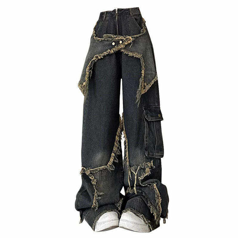 Star Girl Wide Leg Jeans - Iconic Y2K Fashion Outfit for Trendy Looks