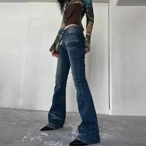 Stellar Studded Flare Jeans - Iconic Y2K Fashion Outfit for Fall 2000s