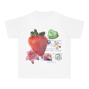 Strawberry Dreams Collage Top - Trendy Y2K Fashion Outfit for Fall 2000s