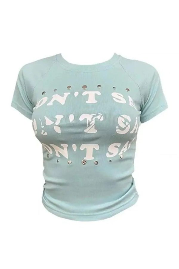 Studded Graphic Baby Top - Iconic Y2K Fashion Outfit for Trendy Women