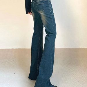 Studded Midnight Flare Jeans - Iconic Y2K Fashion Outfit for Fall 2000s