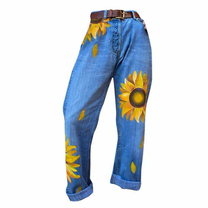 Sunflowers Mom Jeans - Trendy 2000s Fashion Outfits & Y2K Style Ideas