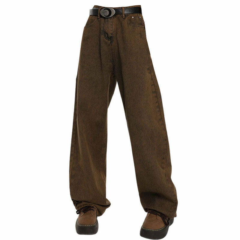 The Problem Child Brown Jeans - Iconic Y2K Fashion Outfit for Fall 2000s