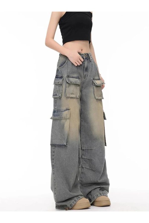 Urban Explorer Cargo Jeans - Trendy 2000s Fashion Outfits for Y2K Style