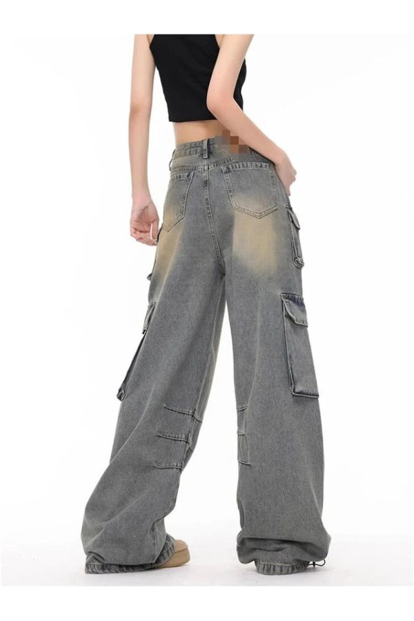 Urban Explorer Cargo Jeans - Trendy 2000s Fashion Outfits for Y2K Style