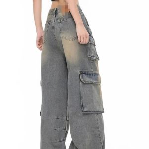 Urban Explorer Cargo Jeans - Trendy 2000s Fashion Outfits for Y2K Style