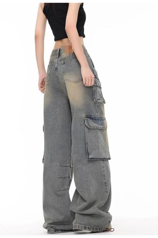 Urban Explorer Cargo Jeans - Trendy 2000s Fashion Outfits for Y2K Style