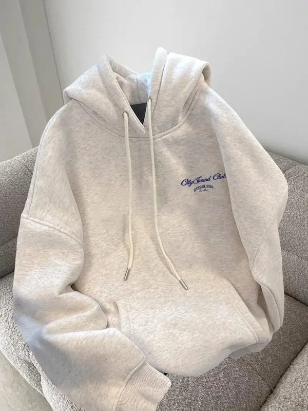 Urban Script Graphic Hoodie - Y2K Fashion, Cute 2000s Outfits, McBling Style