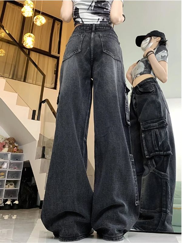 Urban Utility Cargo Jeans - Y2K Fashion Outfit for 2000s Style Aesthetic