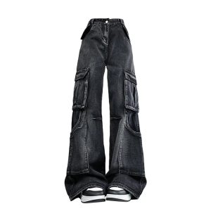 Urban Utility Cargo Jeans - Y2K Fashion Outfit for 2000s Style Aesthetic