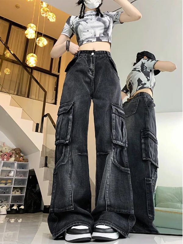 Urban Utility Cargo Jeans - Y2K Fashion Outfit for 2000s Style Aesthetic