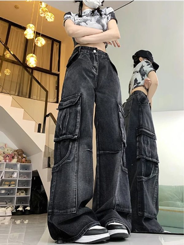 Urban Utility Cargo Jeans - Y2K Fashion Outfit for 2000s Style Aesthetic