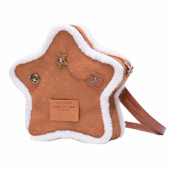 Vanilla Girl Sheepskin Star Backpack - Y2K Fashion Aesthetic Bag